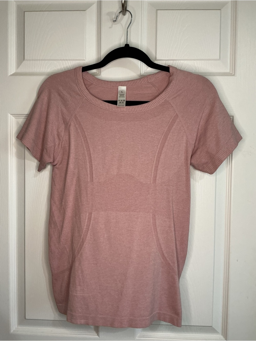 Dusty Pink Women's Short Sleeve Seamless Athletic Top - Unbranded